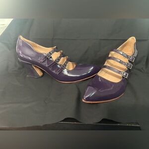 Purple Fluevog 3 Strap Heels. Size 9. Bach Style. Worn a Few Times Only.